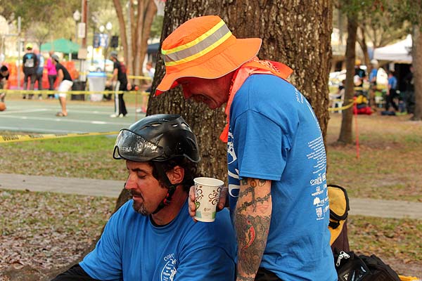 Scotty & Tim strategizing<br/>Geezers In The Treezers Competition, FL<br/>January 2013